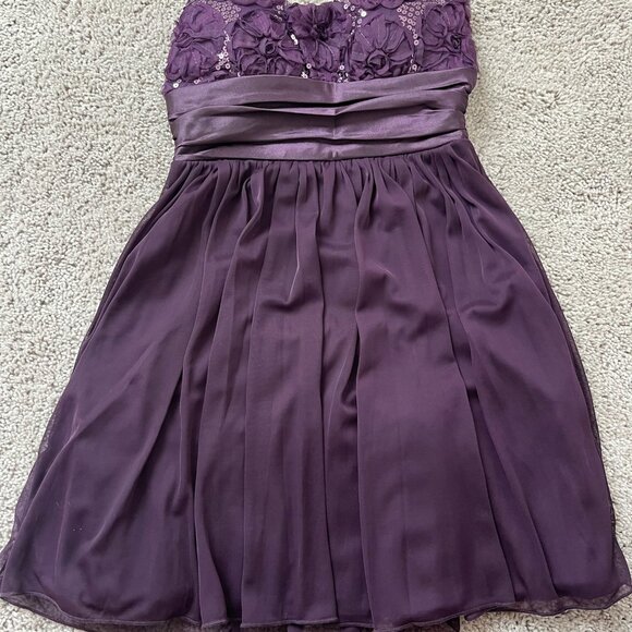 Speechless Strapless Plum Purple Homecoming Semi-Formal Dance Short Dress Size 1 - Picture 2 of 4